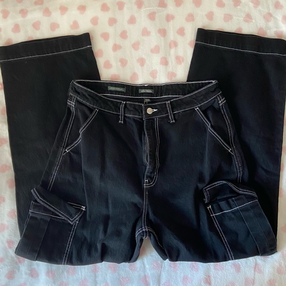 black with white outline regular fit jeans - Picture 2 of 4